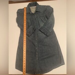 DKNY JEANS denim button down A-line long sleeve mini dress size P🔥🔥 (C1)
